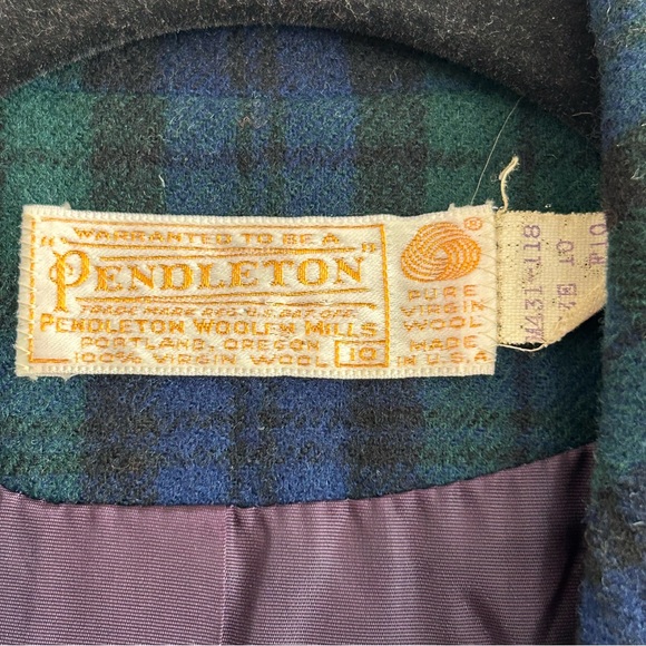 Vintage Pendleton Wool Black Watch Tartan Plaid Blazer - Picture 7 of 8